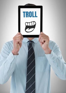 Çizgi film tablet ağızdan metinle troll 