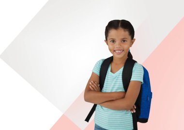 Arka plan önünde kız öğrenci