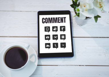 Yorum metin ve grafik tablet ekranında