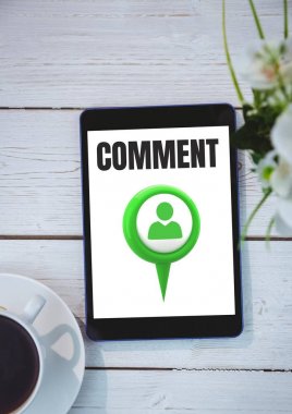 Açıklama metni ve konum işaretçisi Tablet 