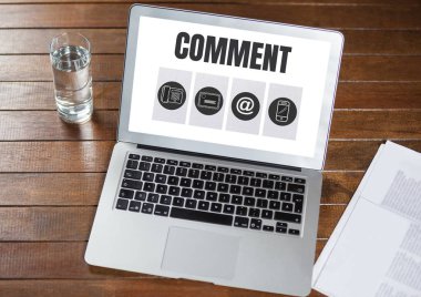 Açıklama metni ve grafikleri dizüstü ekran üzerinde