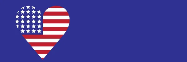Vecteur drapeau États-Unis coeur — Photo