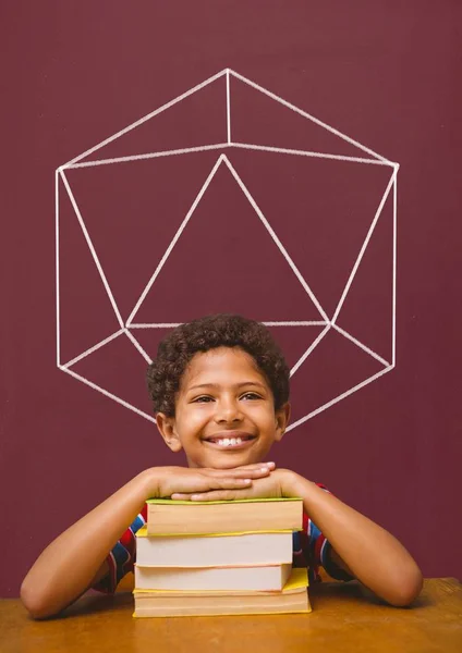 Studente ragazzo a tavola — Foto Stock