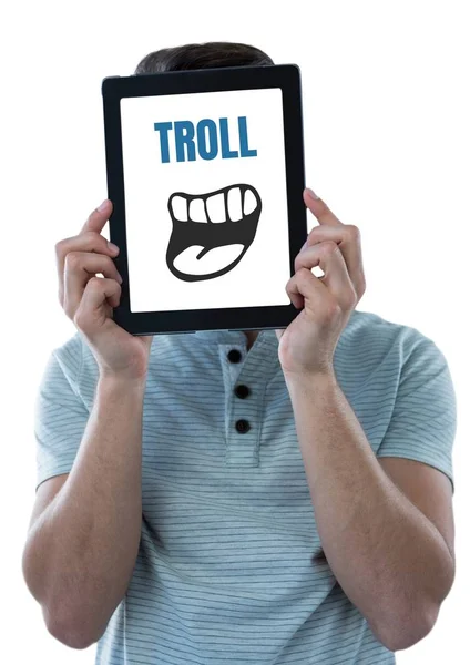 Troll testo con bocca del fumetto — Foto Stock