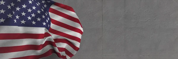 3D Usa σημαία γκρι φόντο — Φωτογραφία Αρχείου