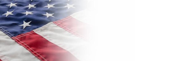 USA flag against with a white transition