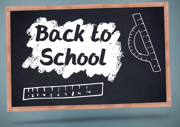 Back to school on blackboard — Stock Photo, Image