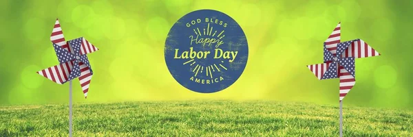 Happy labor day and wind catchers — Stock Photo, Image