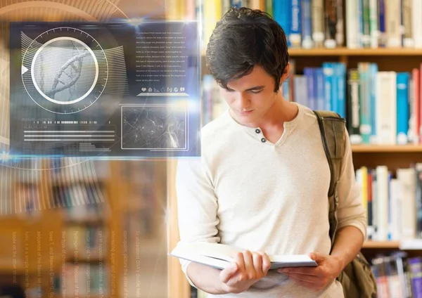 Schüler lernen mit Buch — Stockfoto