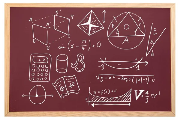 Verschiedene Diagramme auf der Tafel — Stockfoto