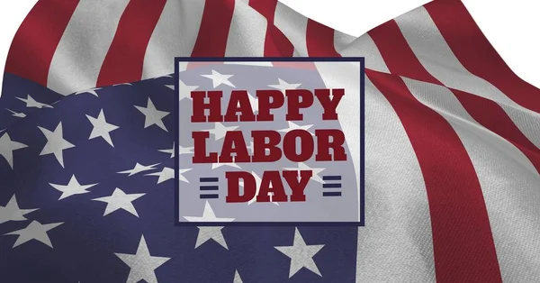 労働者の日のテキスト米国の旗 — ストック写真