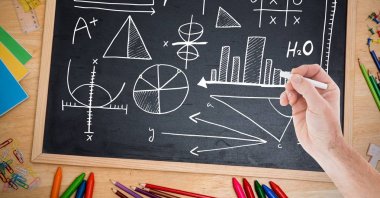 El çizim diyagramlar üzerinde yazı tahtası