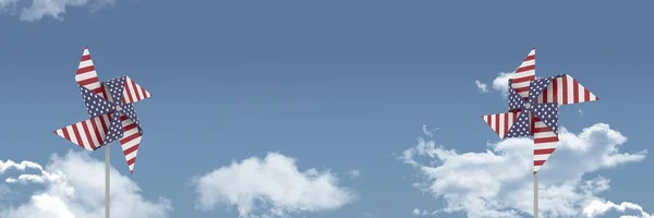 Ловцы ветра США перед небом — стоковое фото