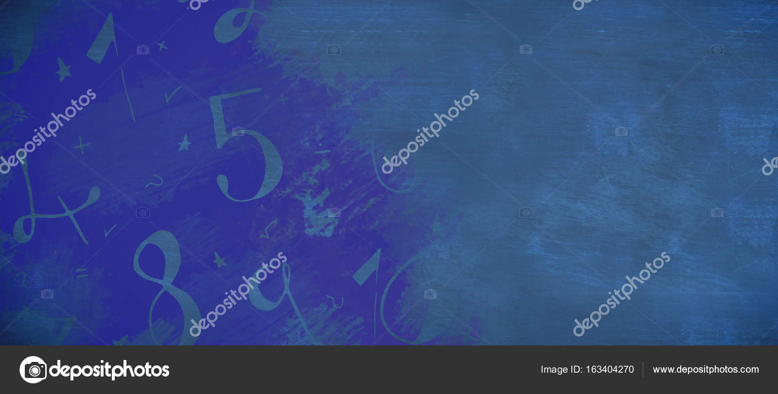Numbers on chalkboard against blue background — Stock Photo ©  vectorfusionart #163404270, image size:1600x811