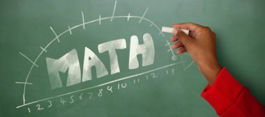 tebeşir ve matematik kelime tutan el