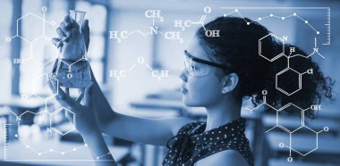 kız öğrenci karşı kimyasal formüller 