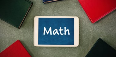 Dijital tablet ekrandaki matematik metni