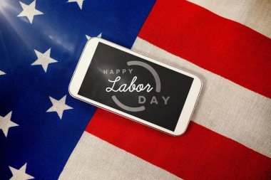 Telefon ekranında mutlu İşçi Bayramı