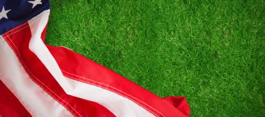 çim karşı Amerikan bayrağı