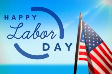 Mavi anahat ile mutlu İşçi Bayramı