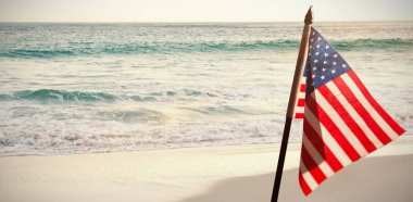 Okyanus ve ABD bayrağı 