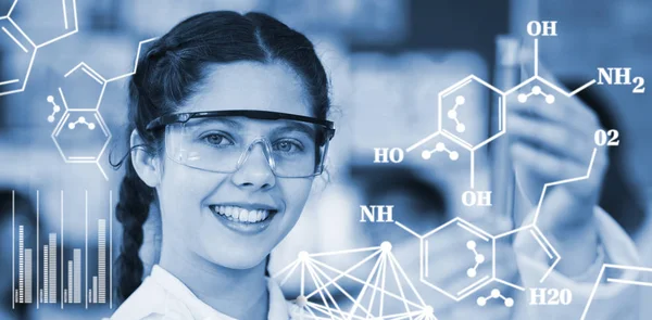 Estructura química contra la colegiala — Foto de Stock