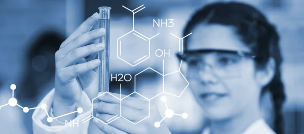 Estructura química contra la colegiala —  Fotos de Stock