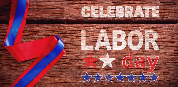 Celebrate labor day text and stars — Stock Photo, Image