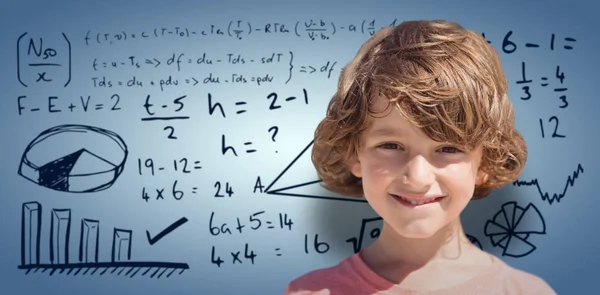 Smiling boy with brown hair — Stock Photo, Image