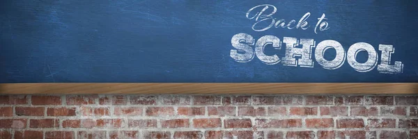 Back to school text against chalkboard — Stock Photo, Image