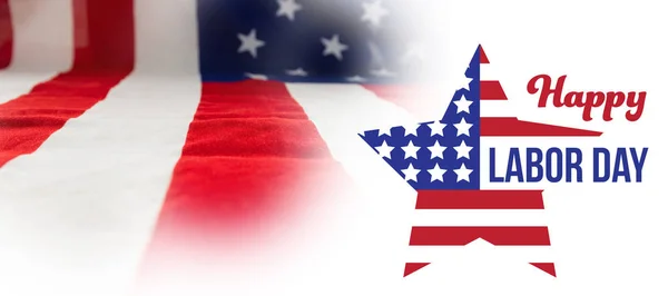 Feliz día del trabajo y bandera americana —  Fotos de Stock
