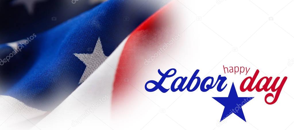 happy labor day with american flag 