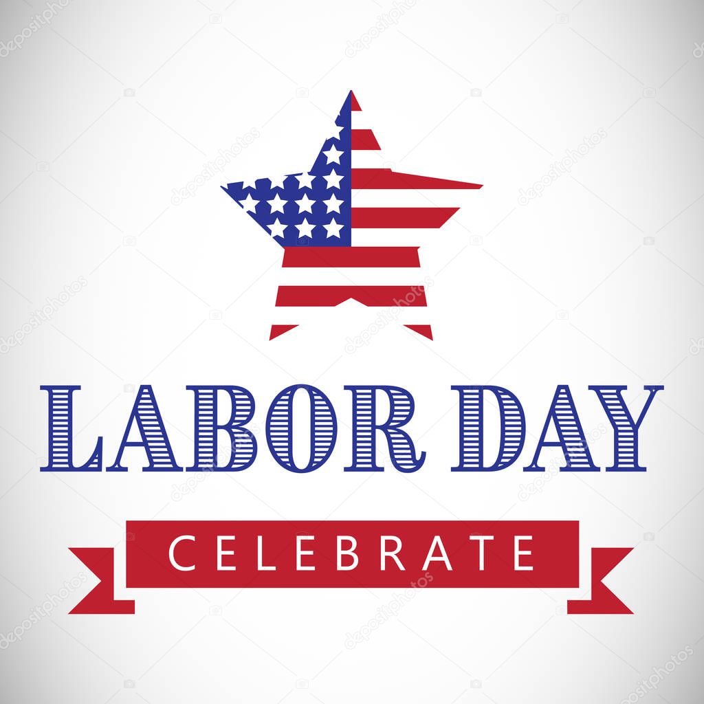 Labor day celebrate and star shape