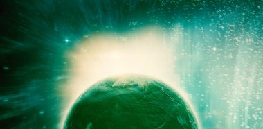 Renkli ışıkların dijital olarak kompozit görüntü 