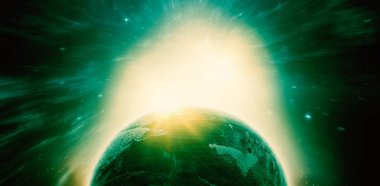 Renkli ışıkların dijital olarak kompozit görüntü 