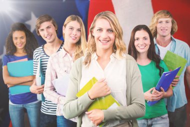 Bileşik görüntü klasörleri Koleji'nde tutan üniversite öğrencilerinin