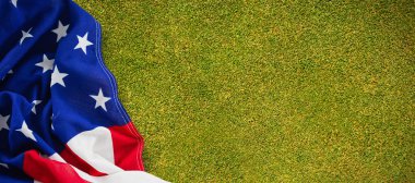 Amerikan bayrağı çim mat karşı