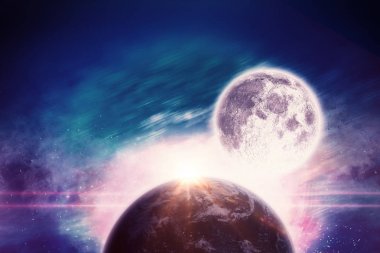 Dolunay ışıklı ışıklar karşı 