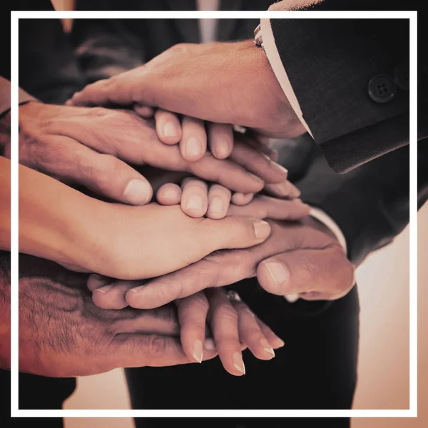 Business team stacking hands together — Stock Photo, Image
