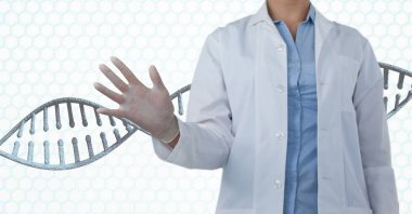 Doktor kadın 3D Dna dizisi ile etkileşim