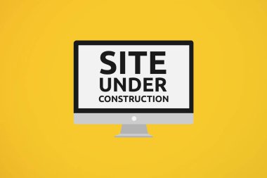 İnşaat metin sarı arka plana karşı altında Web sitesi