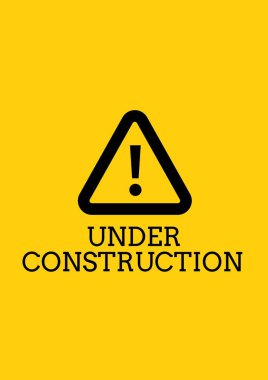 Altında inşaat metinle bir uyarı işareti 
