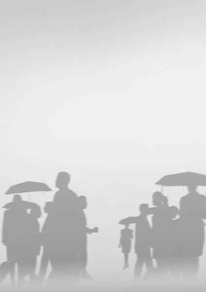 Business mensen silhouetten tegen de witte muur — Stockfoto
