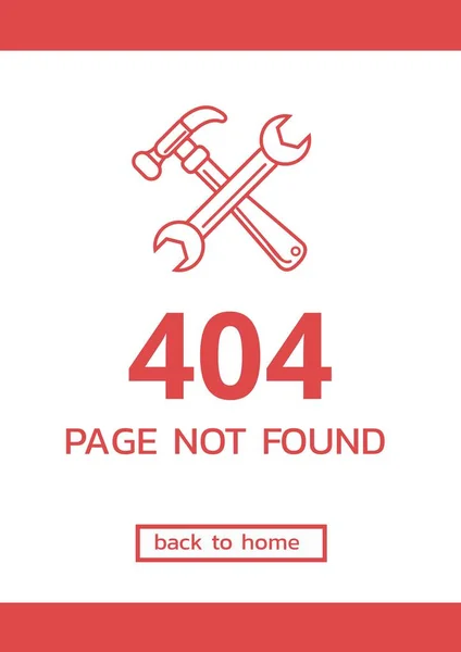 404 сторінку не знайдено, текст з графікою інструментів — стокове фото