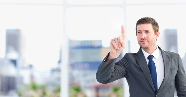Businessman interacting with the air — Stock Photo, Image