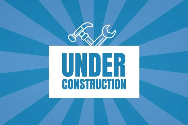 Under construction text with tools graphics — Stock Photo, Image