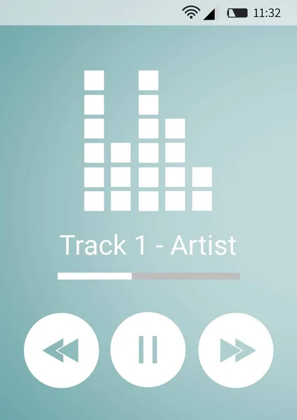 Интерфейс приложения музыкального проигрывателя — стоковое фото