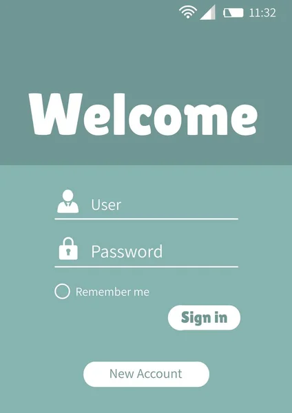 Login user and password screen interface — Stock Photo, Image