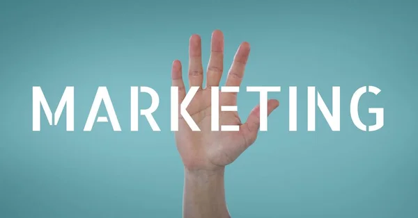 Kézi egymásra hatók-val marketing üzleti szöveg — Stock Fotó