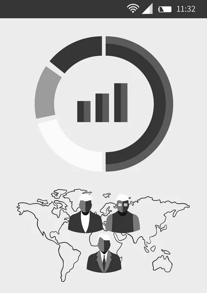 Business telefon gränssnitt med grafik — Stockfoto